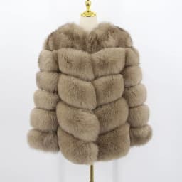 pink java QC8066 high quality women real fox fur coat wihter warm thick fox fur jacket genuine fur short coat long sleeves