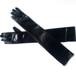 Sexy Patent Leather Long Section Gloves Cosplay Pole Dance Show Black Tight Gloves Show Party Magic Gloves