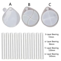 Teardrop Shape Rotating Jewelry Box Resin Casting Mold 3-Tiered Tray Jewelry Storage Organizer Silicone Mold Art Craft Tools