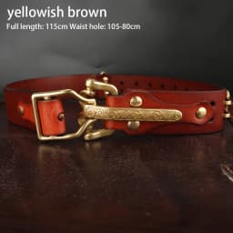Cavalry Belt Genuine Leather Men's High Quality Belts 3.8cm Pure Handmade Belt Solid Vintage Embossed Brass Belt Buckle