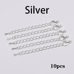 10/20pcs/lot 50 70mm Metal Extended Extension Tail Chain Lobster Clasps Connector For DIY Jewelry Bracelet Necklace Wholesale