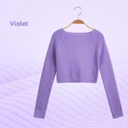 Girls Ballet Dance Sweater Elastic Flat Shoulder Sweater Teen Children Autumn Winter Dance Pullovers Long Sleeve Knitwear