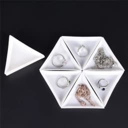 10Pcs White Containers For Beads Display Plastic Tray Packaging White PP Triangle Plate For Jewelry Beads Organizer