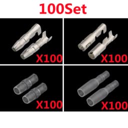 25/50/100sets 3.5 bullet terminal car electrical wire connector diameter 3.5mm Female + Male + Case Cold press Crimp terminal