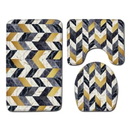 Marble Floor Mat for Bathroom Decor, Door Mat, Waterproof Carpet, Toilet Seat Cover, 3 Piece Set
