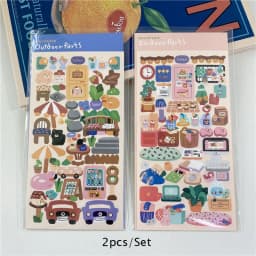 SKYSONIC 2/4/5/6/8pcs/10pcs Full Set Series Decorative Stickers Idol Card Album Scrapbooking Sticker Korean Stationery Suppliers