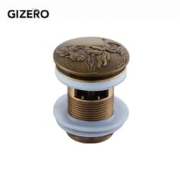 Bathroom Basin Sink Pop Up Drain Antique Brass Carved Waste Stopper Clic-clac Waterlet Vanity Sink Waste Drainer ZR2023