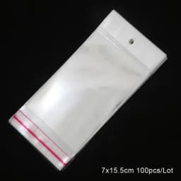 100pcs Transparent Self Adhesive Plastic Storage Bag OPP Poly Pack Bag With Hang Hole Retail Packaging Pouches Beads Jewelry Bag