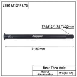 HEPPE MTB Road Bike Thru Axle Rear Hub Thru Axle Front Fork Shaft Skewers 12x100 12x110 12x142 12x148 M12xP1.0/P1.5/P1.75