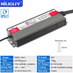 Waterproof Lighting Transformers AC 220V To DC 12 V 24V LED Driver Power Supply 60W 100W 150W 200W 300W 600W Outdoor Waterproof