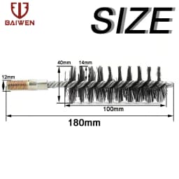 1pc Steel Wire Pipe Tube Brush Cleaning Tools Water Pipe M12 Steel Wire Pipe Tube Sweep Cleaning Chimney Hand Tools 18-75mm