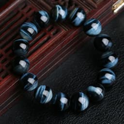 5A+ Lightning Blue Tiger Eye Bracelets Men Highest Quality Natural Stone Round Beads Elasticity Rope Bracelets for Women Jewelry