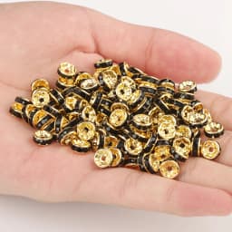 50pcs Brass Crystal Rhinestone Spacer Beads 4/6/8mm Gold Silver AB Color Rondelle Jewelry Makings Findings Bracelet Accessories