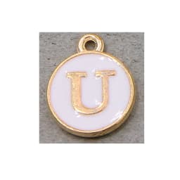10pcs/26pcs Alphabet Letter Double Face Enamel Charms KC Gold color White Enamel  12*15mm pendants jewelry making Handmade craft