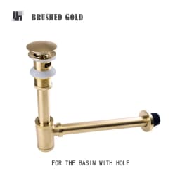 Bathroom Siphon Sink Drain Pipe Brass Deodorization Waste Bottle Trap Black Brushed Gold Chrome Pop Up Drain Stopper Rose Gold