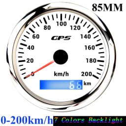 85mm GPS Speedometer Odometer Gauge 0-120MPH 160MPH 120KMH 200kmh with 7Colors Backlight For Car Boat Motorcycle Truck 12V/24V