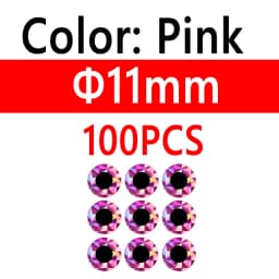 100pcs 2D Metal Jigs Lure DIY Fish Eyes Holographic Flat Fishing Fly Eyes Sticker for Slow Jigging Fishing Lure Baits 3mm-12mm