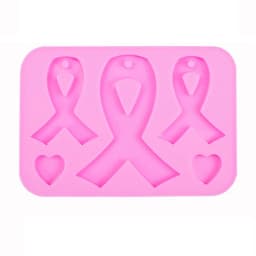 AIDS Cancer Awareness Bow Keychains Resin Mold Silicone Red Ribbon Bow Mold Tool