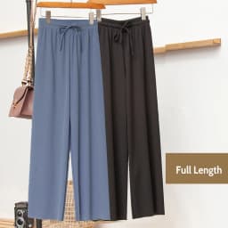 Slacks Women's Loose Summer Pants Soft Ice Silk Ankle-Length Black Wide Leg Pants Grey Khaki Women High Waisted Trousers