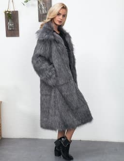 Winter Women Faux Fox Fur Long Coat Thick Full Sleeve Fluffy Luxury Fur Jacket Elegant Mujer Bontjas Warm Furry Shaggy Outerwear