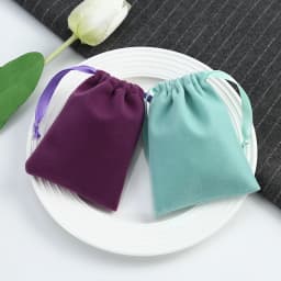 Velvet Jewelry Drawstring Bag with Silk for Wedding Party Candy Jewelry Organizer Gift Pouches Earring Bracelets Packaging Pink