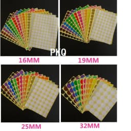 12 Sheets/Pack Mix Color Circle Round Color Coded Adhesive Label Dot Sticker 6mm/8mm/10mm/13mm/16mm/19mm/25mm/32mm/50mm/100mm