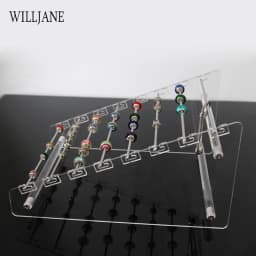 Acrylic Jewelry Display Stand Holder with Charm Rods for Rondelles Charms Earrings Pendant Trollbeads Spacers Storage Organizer