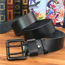 Super Wide 4.2CM Luxury Thick Genuine Leather Men Belt Double Buckle Belt Ceinture Leather Belt Men Jeans Trouser Belt MBT0018