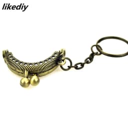 1 Piece 4 CM Half Round Metal Purse Frame Kiss Clasp Lock With Key Ring Bag Accessories