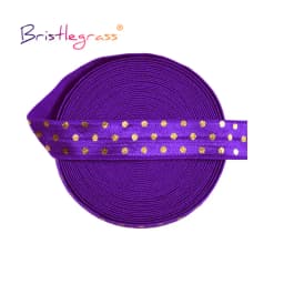 BRISTLEGRASS 2 5 10 Yard 5/8" 15mm Evil Eye Hamsa Hand Foil Print Fold Over Elastics FOE Spandex Bands Tape Hair Tie Sewing Trim