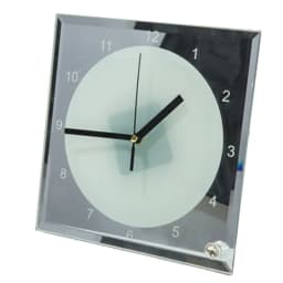 20pcs Sublimation Blank Mirror Edge Glass Photo Frame with Clock