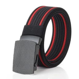 3.8cm outdoor nylon belt, black alloy automatic buckle, all-match striped men's belt, sports breathable