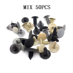 50 Pcs Mix Car Door Panel Bumper Fixed Screw Square Round head Nut Screw Fixed Grommet Clip Plastic Snap In Fastener