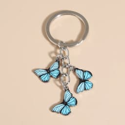 Cute Keychain Colorful Butterfly Key Ring Enamel Flying Animals Key Chains For Women Girls Handbag Accessorie Handmade Jewelry