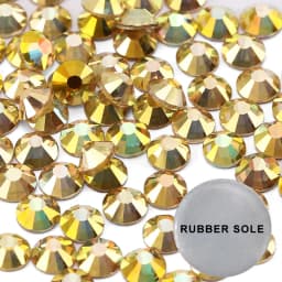 Crystal Metal Sunlight Flatback Rhinestone Shiny Yellow Hotfix Strass Glitter Stones Iron on Garment Decoration Accessories