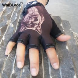Men's Half Finger Gloves Wolf Pattern Sports Tactical Gloves Slip-resistant Antiskid Cycling Bike Gym Fitness Semi-finger Gloves
