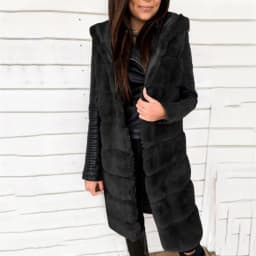 Fashion Solid Plush Long Jacket Vest Waistcoat Cardigan Casual Ladies Faux Coat Winter Sleeveless Streetwear Womens Outerwear