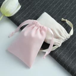 Velvet Jewelry Drawstring Bag with Silk for Wedding Party Candy Jewelry Organizer Gift Pouches Earring Bracelets Packaging Pink