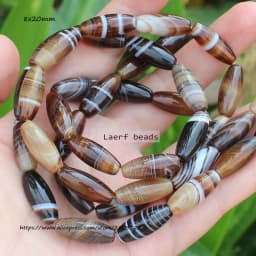 6-50mm Natural Coffe Botswana Agate Coffe Color Stripe agates Oval beads 15"/38cm , For DIY Jewelry making !
