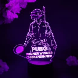 Game PUBG Action Figure 3D Illusion Light Cool Gift Birthday Valentine Gift for Gamer Boyfriend PC Desk Lamp Gaming Room Setup