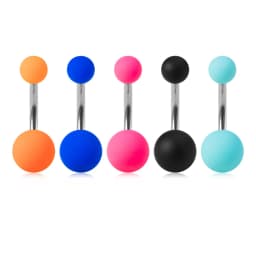 5Pcs/lot Candy Colors Acrylic Belly Button Rings for Women 316L Stainless Steel Bar Belly Navel Sexy Piercings Body Jewelry 14G