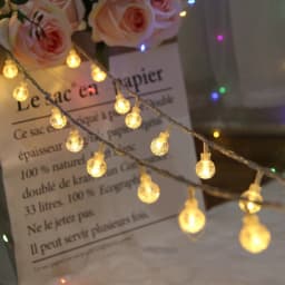 1.5M 3M 6M LED Crystal Ball Garland String Lights Flash Indoor Holiday Lamp 10/20/40 LED Fairy Lights Battery/USB Operated