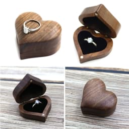 Wooden Ring Box Engagement Wedding Ceremony Heat Proposal Ring Box Jewelry Display Gift for Girl Walnut Wood Bracelet Package