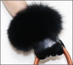 High-end Women's Colored Fox Fur Gloves Touch Screen Natural Leather Sheepskin Cycling Driving Winter Warm Plush Thick Mink Fur