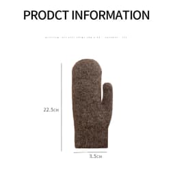 New Women Winter Keep Warm Plus Cashmere Thicken Solid Elasticity Soft Full Fingers Wool Knitting Mittens Gloves Cute Lovely