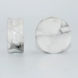 2PCS Natural Stone Double Flared Plug Opal Quartz Ear Tunnel Gauge Colorful Stone Ear Expander Weight Body Piercing Jewelry