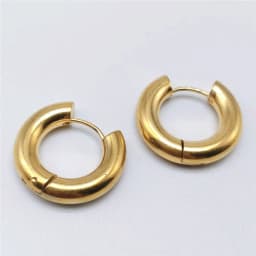 Chunky Thick Stainless Steel Huggie Hoop Simple Piercing Small Black Women Man Big Circle Hoops Earring Round Jewelry