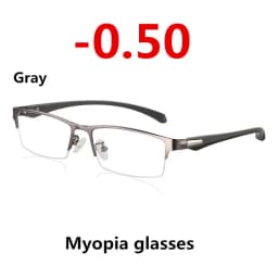 New Sun Photochromic Myopia Eyeglasses Optical Men Student Finished Myopia Eyewear Prescription Glasses Frame Half Rim -1.0 -4.0
