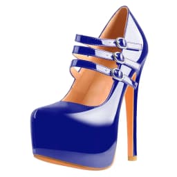 Onlymaker Women Mary Jane Platform Pumps Ankle Strap Stiletto 16cm Thin High Heels Dress Buckle Black Pink Big Size Party Shoes