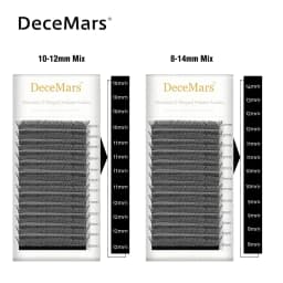 DeceMars YY Shape Black Brown Eyelashes Extensions Two Tip Lashes C/D Curl High Quality Idividual